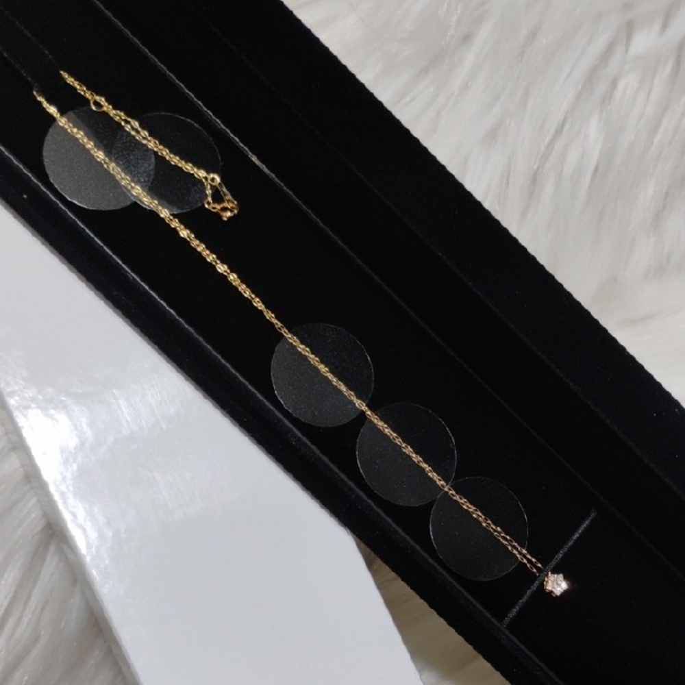 SALE! 18k Yellow Gold 6 Piece Diamond Cluster Necklace W Box - Picture 12 of 14